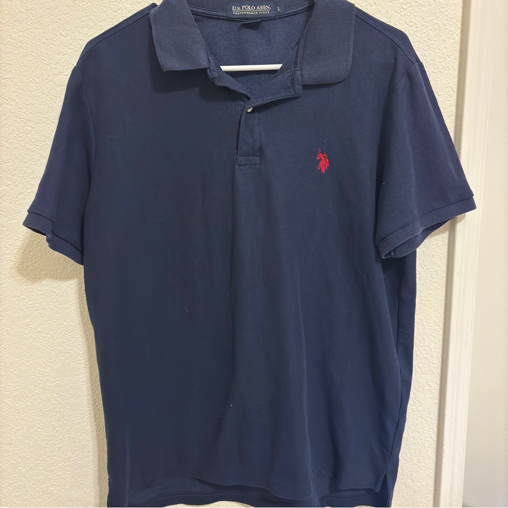 U.S. Polo Assn. Navy Polo with Red Emblem